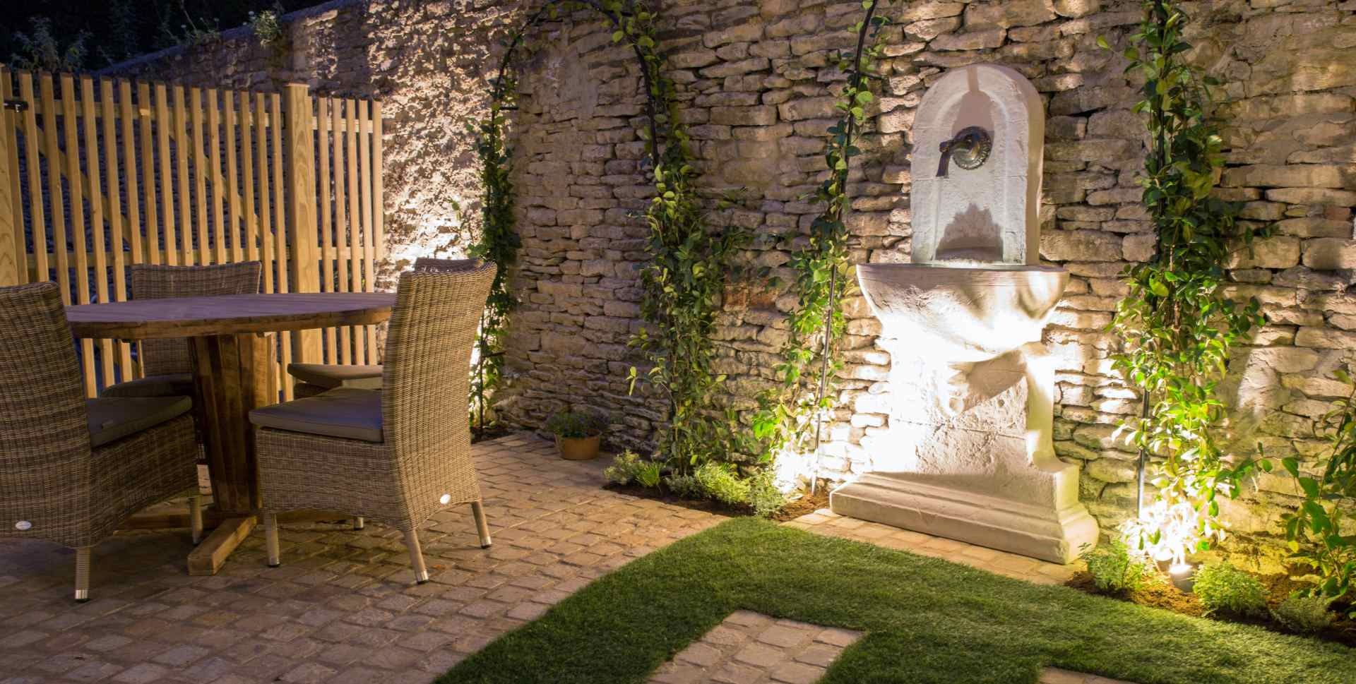 garden with water feature