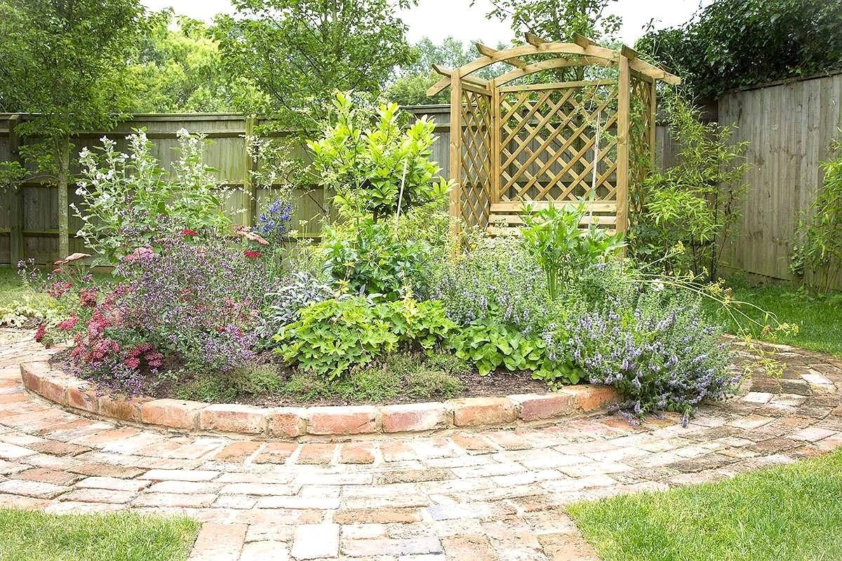 large round flowerbed